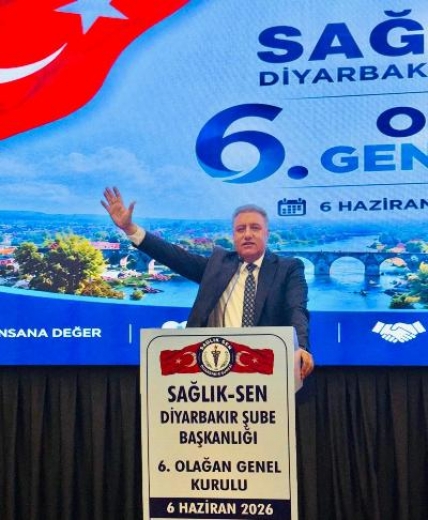 Ensarioğlu, 5'inci Kez Sağlık-Sen Diyarbakır Şubesi'nde Başkan Seçildi